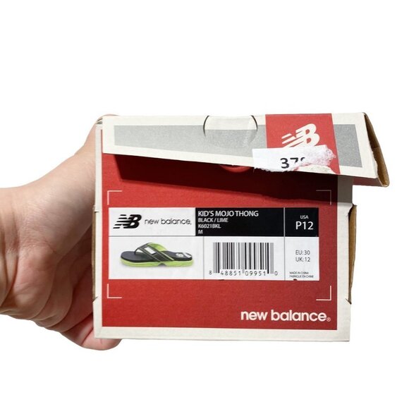 NEW BALANCE Kids Mojo Thong Black/Lime - Picture 8 of 9